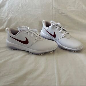 NWOT Women’s Nike Roshe G Tour Golf Cleats Shoes in White and Maroon/Purple